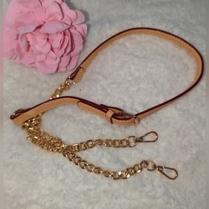 Elegant Tan and Gold Chain Strap for Women Bags